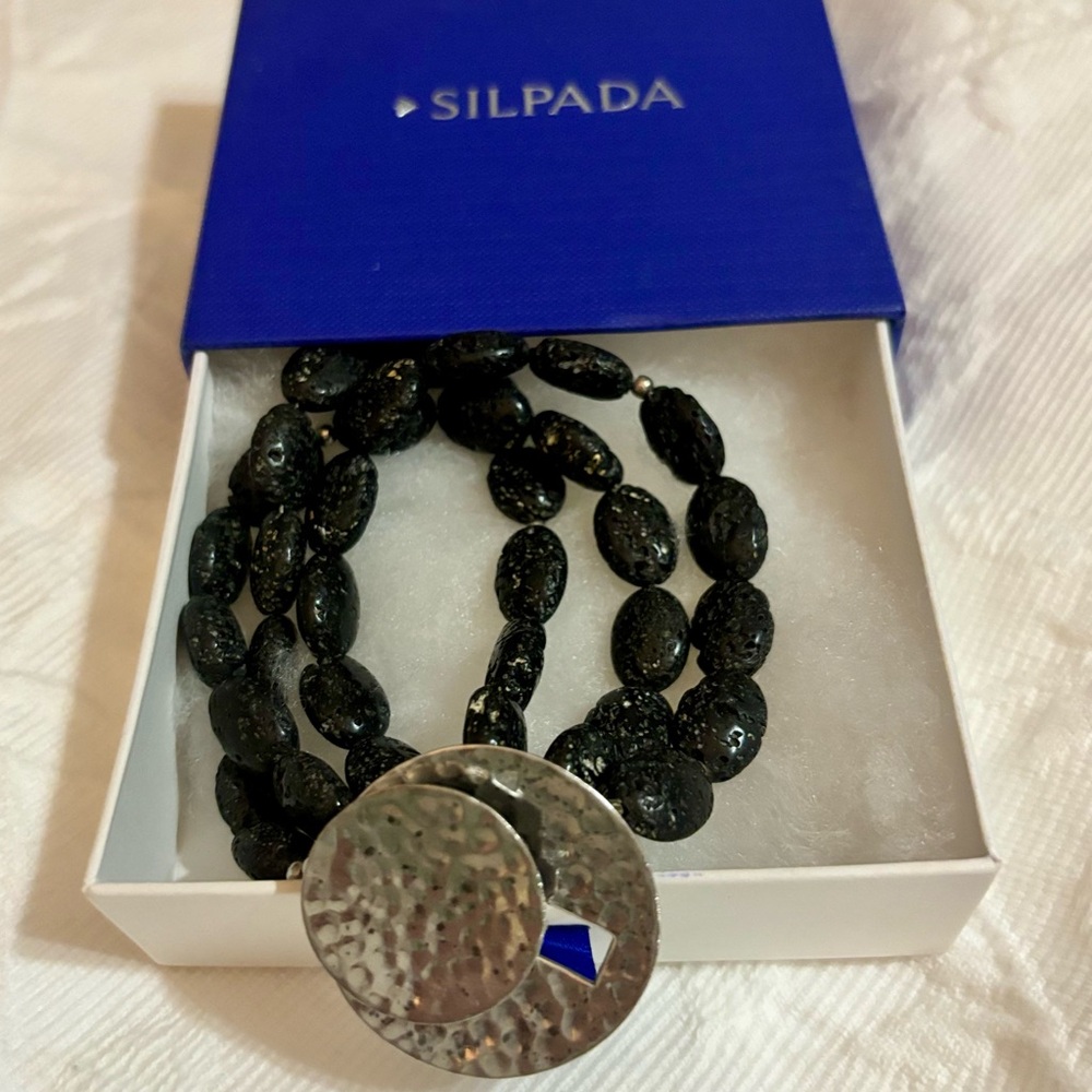 Silpada Sterling Silver .925 Black Lava Bracelet